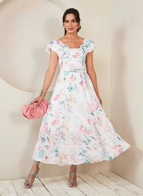 Vestido Crepe Floral Ester